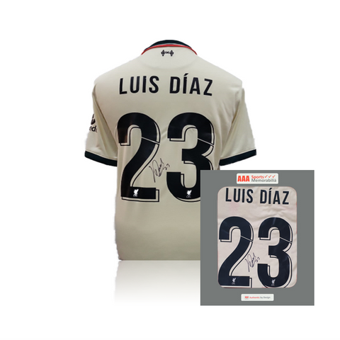 Luis Diaz Hand Signed Liverpool 2021-22 Away Shirt