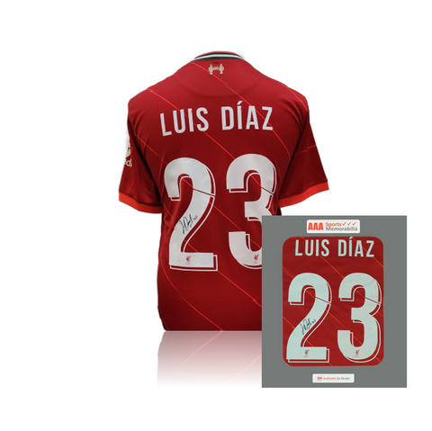 Luis Diaz Hand Signed Liverpool 2021-22 Home Shirt