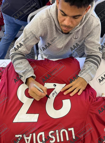 Luis Diaz Hand Signed Liverpool 2022-23 Home Shirt In Deluxe Classic Frame