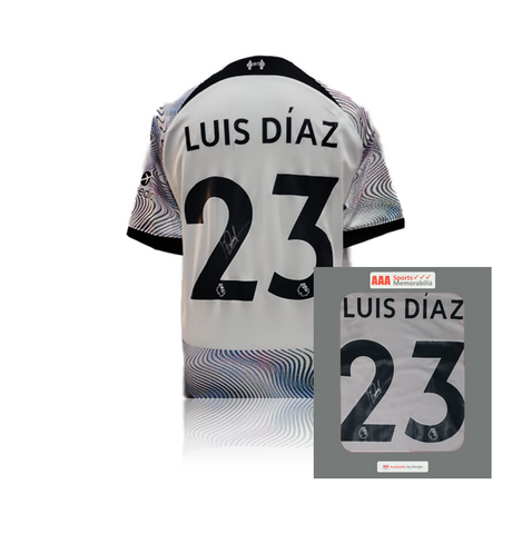 Luis Diaz Hand Signed Liverpool 2022-23 Away Shirt
