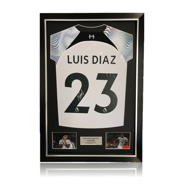 Luis Diaz Hand Signed Liverpool 2022 23 Away Shirt In Deluxe Classic F Aaa Sports Memorabilia 5766