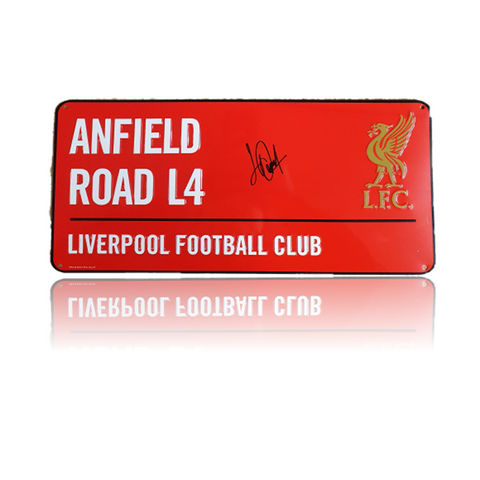 Luis Diaz Hand Signed RED Anfield Road Sign
