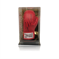 Teófimo 'THE TAKEOVER' López Hand Signed Red 'Everlast' Glove in Deluxe Acrylic Display Case