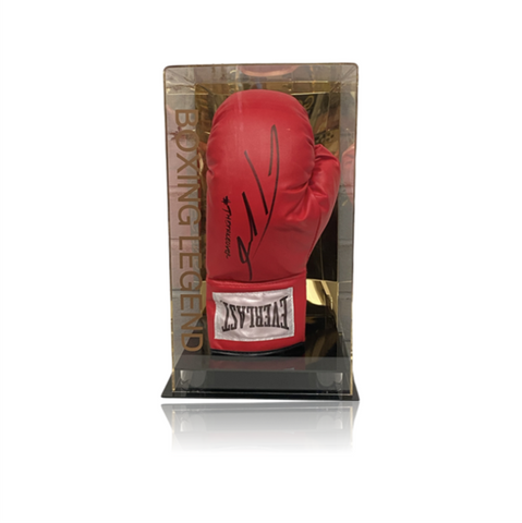 Teófimo 'THE TAKEOVER' López Hand Signed Red 'Everlast' Glove in Deluxe Acrylic Display Case