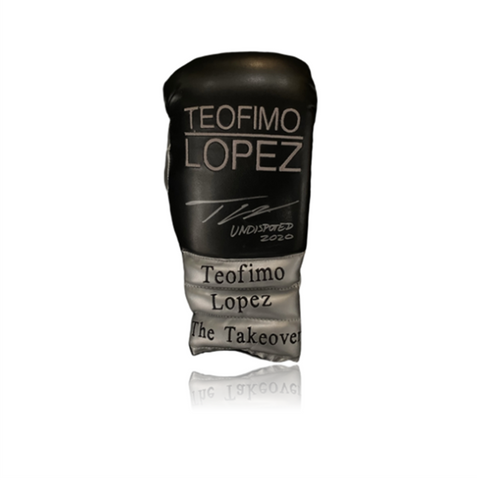 Teófimo 'THE TAKEOVER' López Hand Signed Black/Silver Glove