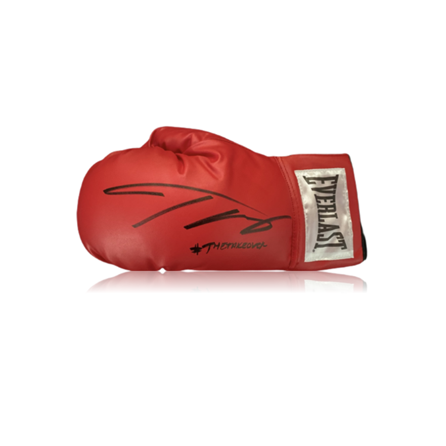 Teófimo 'THE TAKEOVER' López Hand Signed Red 'Everlast' Glove in Deluxe Acrylic Display Case