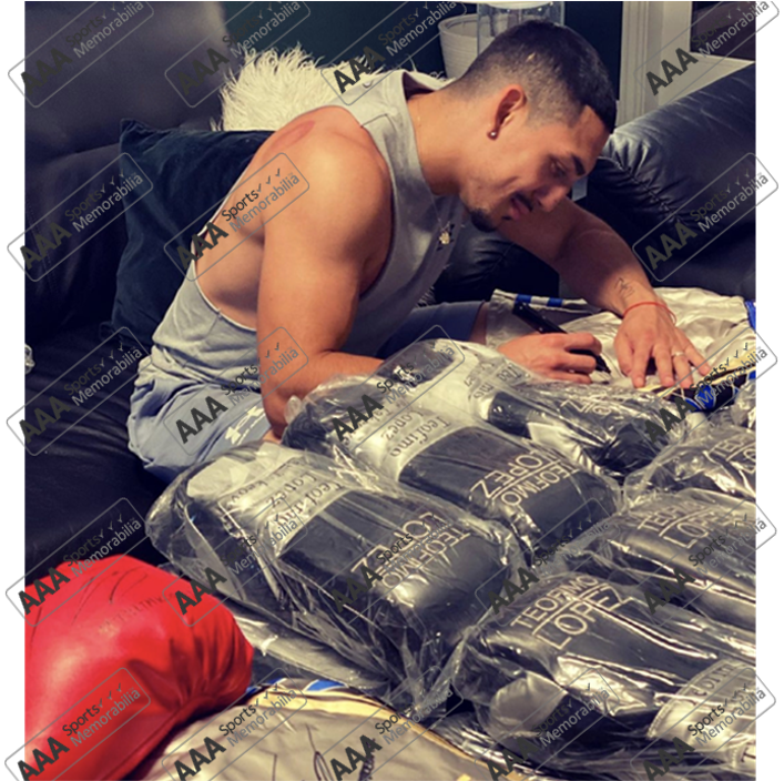 Teófimo 'THE TAKEOVER' López Hand Signed Replica Fight Shorts In Deluxe Classic Frame