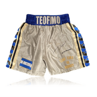 Teófimo 'THE TAKEOVER' López Hand Signed Replica Fight Shorts In Deluxe Classic Frame