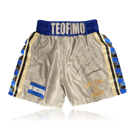 Teófimo 'THE TAKEOVER' López Hand Signed Replica Fight Shorts