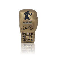 Oscar De La Hoya Signed GOLD Boxing Glove In Dome Frame