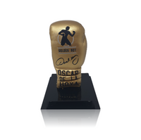 Oscar De La Hoya Signed 'GOLDEN BOY' Gold Boxing Glove In Deluxe Acrylic Display Case