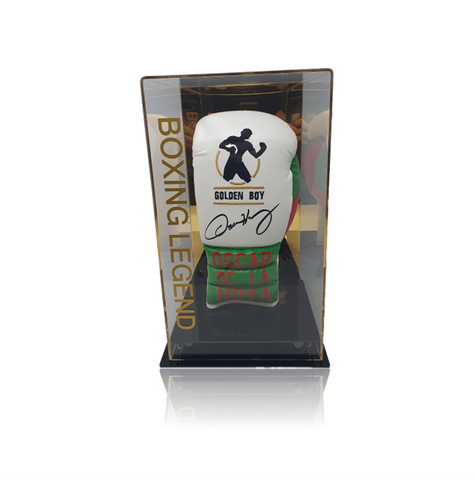 Oscar De La Hoya Signed 'GOLDEN BOY' Mexico Boxing Glove In Deluxe Acrylic Display Case