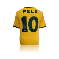 Pele Hand Signed Brazil #10 Football Shirt In AAA Sports Gift Box Beckett Cert.