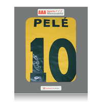 Pele Hand Signed Brazil #10 Football Shirt In AAA Sports Gift Box PSA/DNA Cert.