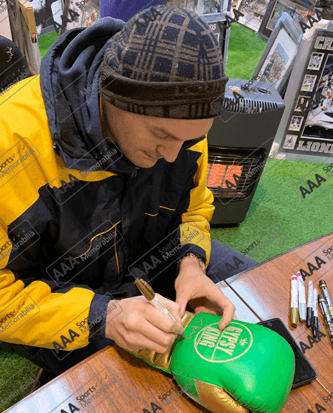 Tyson Fury Signed ‘Gypsy King’ Green/Gold Boxing Glove