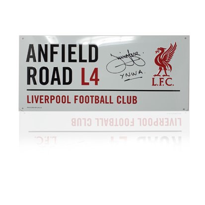 Jimmy Case Hand Signed ‘Anfield Road’ Metal Sign