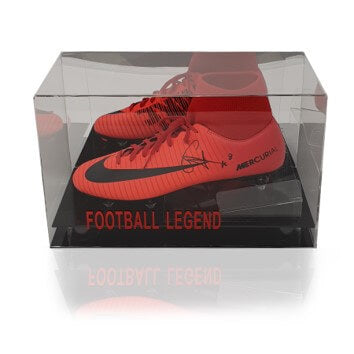 Naby Keita Hand Signed Red Football Boot in Acrylic Display Case