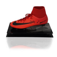 Naby Keita Hand Signed Red Football Boot in Acrylic Display Case