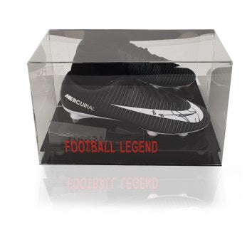 Naby Keita Hand Signed Black Football Boot in Acrylic Display Case