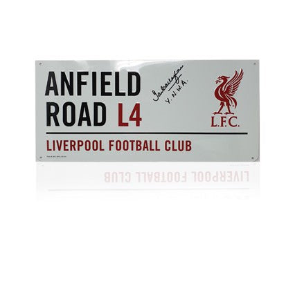 Ian Callaghan Hand Signed ‘Anfield Road’ Metal Sign