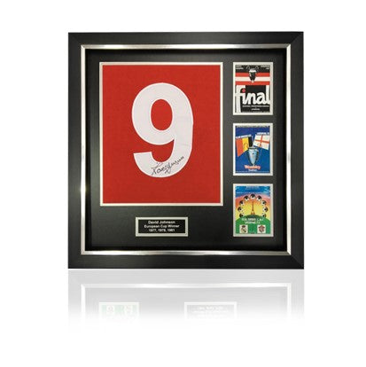 David Johnson Signed #9 ‘European Cup Winners’ Commemorative Presentation in Deluxe Classic Frame