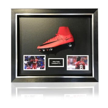 Naby Keita Hand Signed Red Football Boot in Deluxe Classic Dome