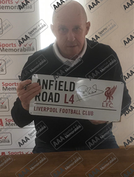 Phil Neal Hand Signed ‘Anfield Road’ Metal Sign