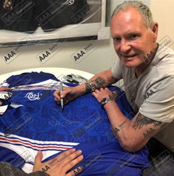 Paul Gascoigne FRONT Hand Signed Rangers 1996 Home Shirt in Deluxe Cla –  AAA Sports Memorabilia