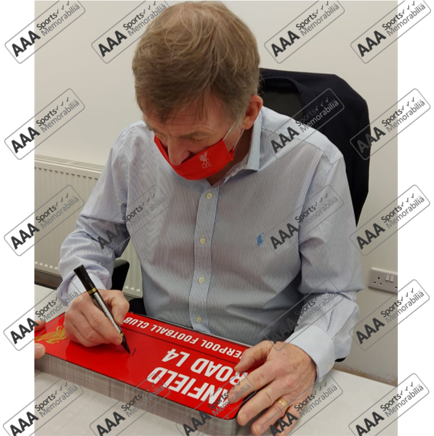 Sir Kenny Dalglish Hand Signed 'Anfield Road' RED Metal Plaque