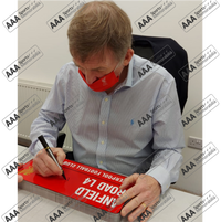 Sir Kenny Dalglish Hand Signed 'Anfield Road' RED Metal Plaque In Deluxe Classic Frame