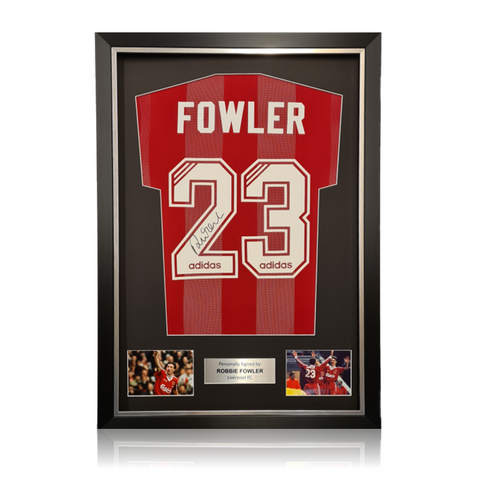 Robbie Fowler hand signed Liverpool 1995/96 Home Shirt in Deluxe Classic Frame
