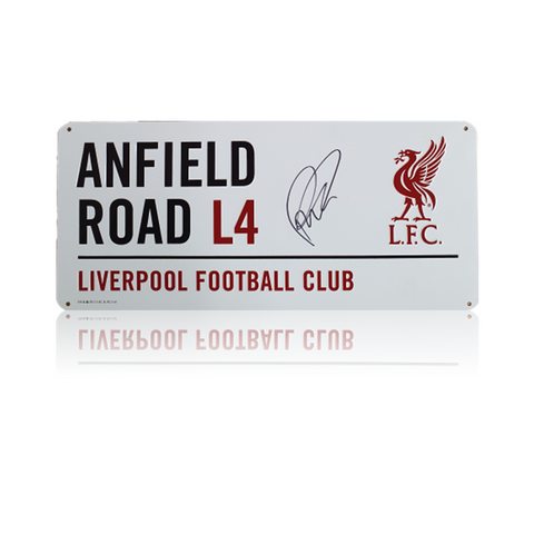 Roberto Firmino Hand Signed Anfield Road Sign