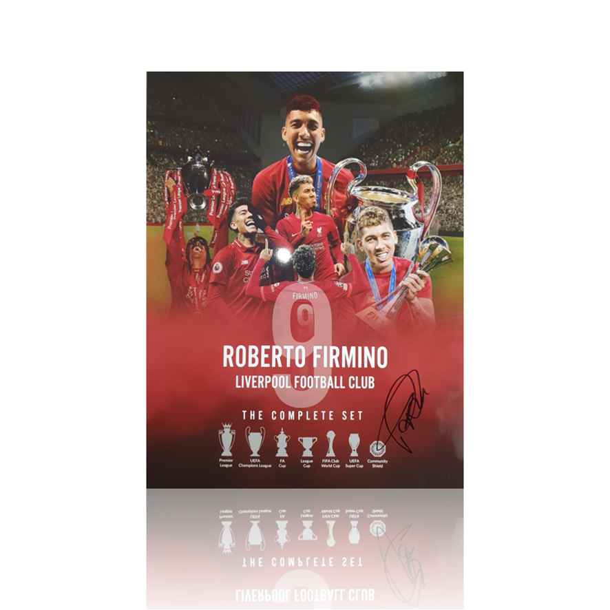 Roberto Firmino Hand Signed 12" X 16" Montage in Classic Frame