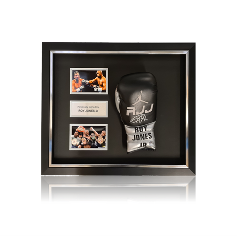 Roy Jones Jr (RJJ) Black Boxing Glove In Deluxe Acrylic Dome Frame