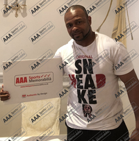 Roy Jones Jr (RJJ) White/Gold Boxing Glove In Deluxe Acrylic Dome Frame