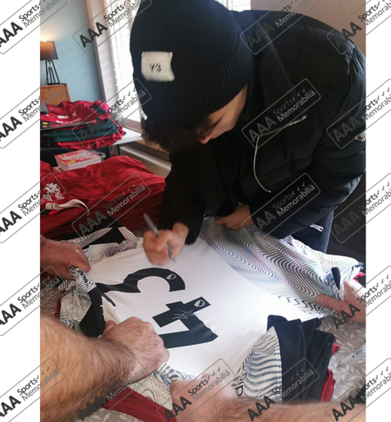 Stefan Bajcetic hand signed Liverpool 2022/23 Away Shirt in Deluxe Cla