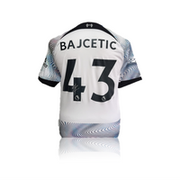 Stefan Bajcetic hand signed Liverpool 2022/23 Away Shirt in Deluxe Classic Frame