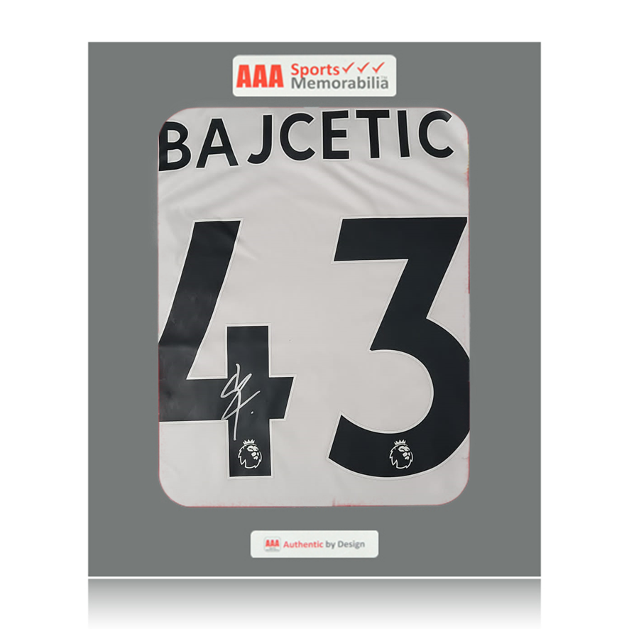 Stefan Bajcetic hand signed Liverpool 2022/23 Away Shirt in AAA Gift Box