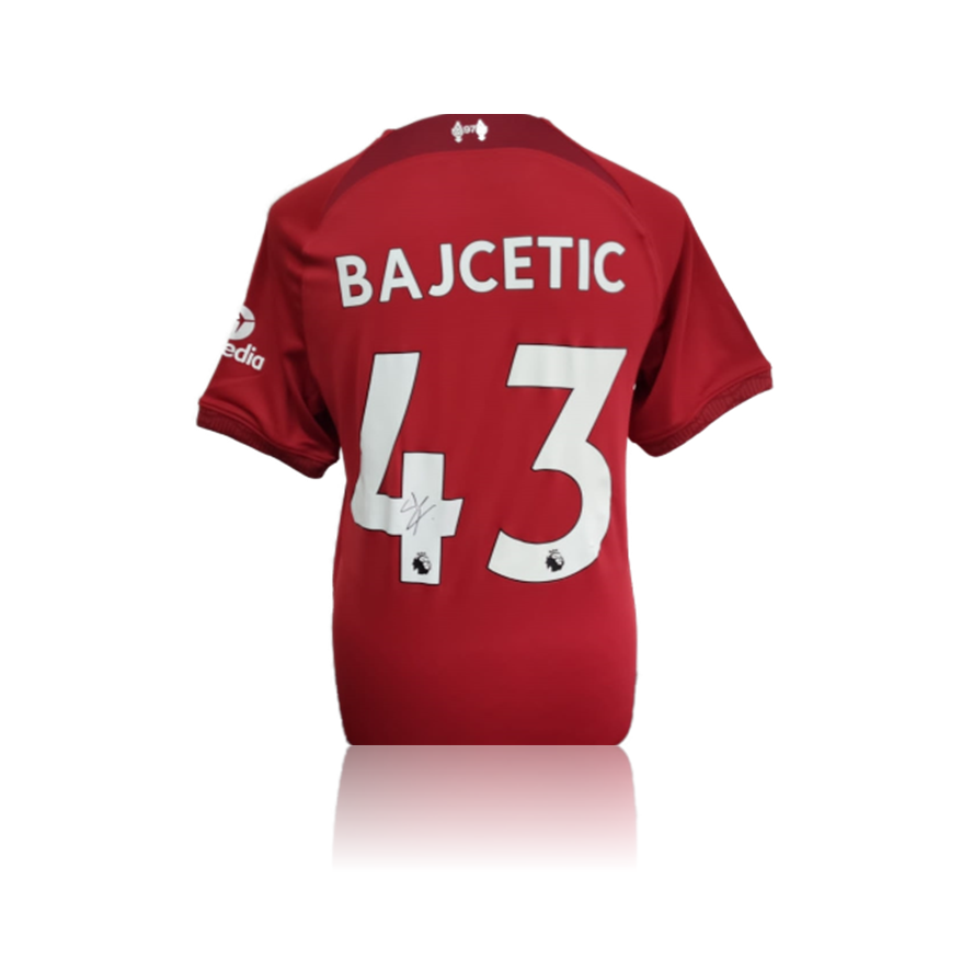 Stefan Bajcetic hand signed Liverpool 2022/23 Home Shirt in Deluxe