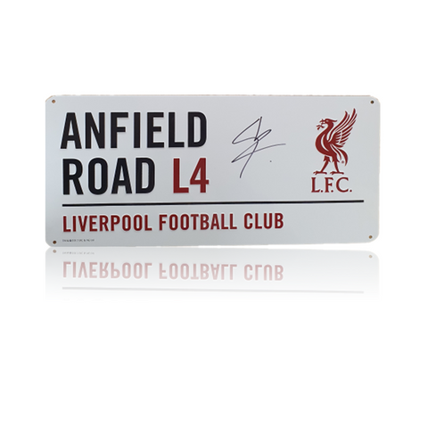 Stefan Bajcetic Hand Signed Anfield Road Sign