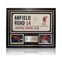 Stefan Bajcetic Hand Signed Anfield Road Sign In Classic Frame