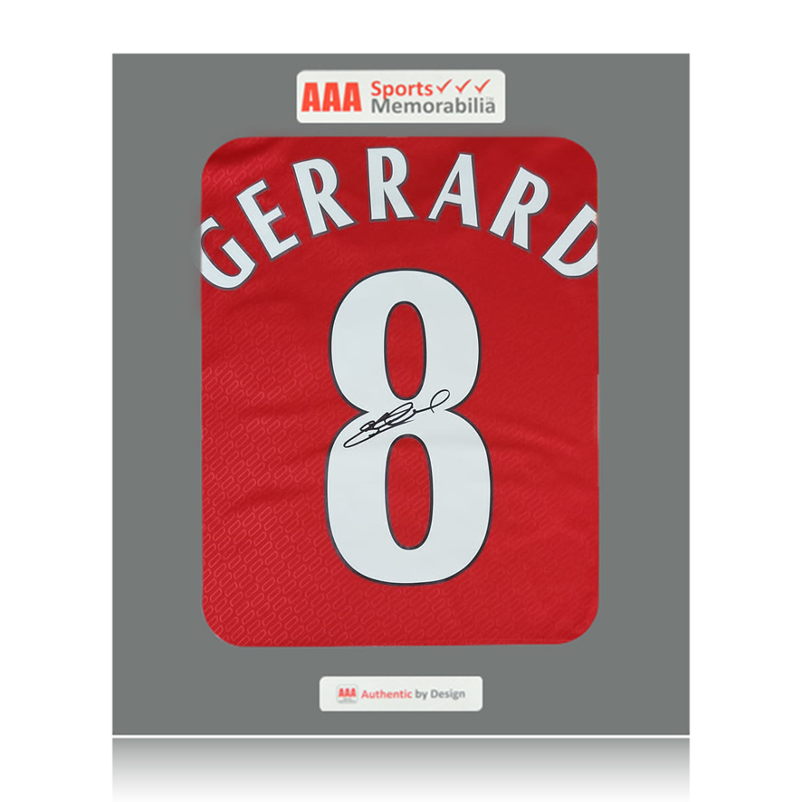 Steven Gerrard Signed Liverpool Shirt - 2005-2006, Gold Number 8