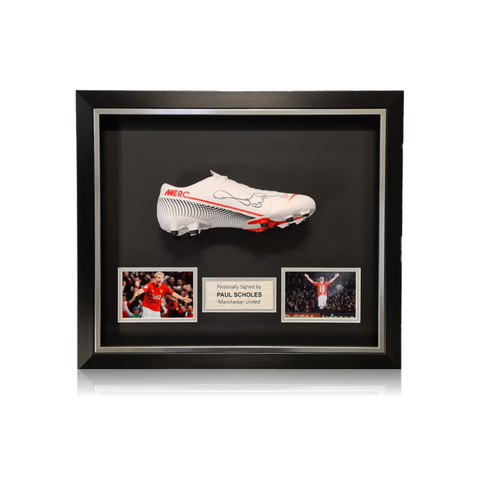 Paul Scholes Hand Signed Football Boot in Deluxe Classic Dome Frame