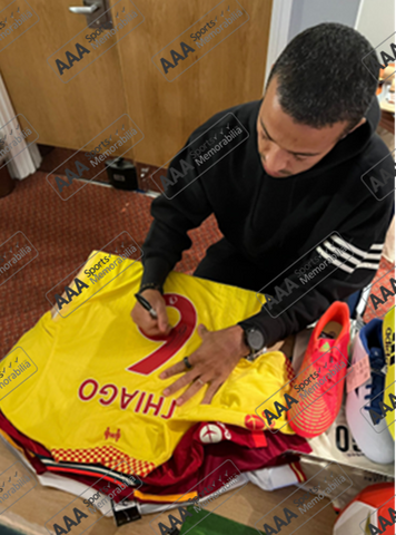 Thiago Alcantara hand signed Liverpool 2021/22 3rd Shirt in AAA Gift Box