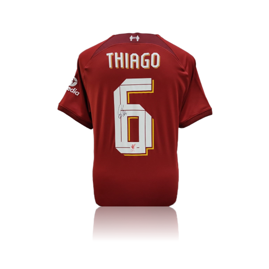 Thiago Alcantara hand signed Liverpool 2022 23 Home Shirt in