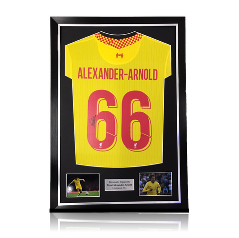 Trent Alexander-Arnold Hand Signed Liverpool 2021-22 3rd Shirt in Deluxe Classic Frame