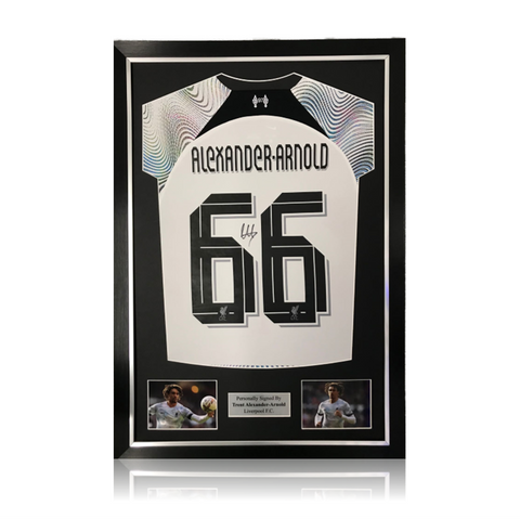 Trent Alexander-Arnold Hand Signed Liverpool 2022-23 Away Shirt in Deluxe Classic Frame