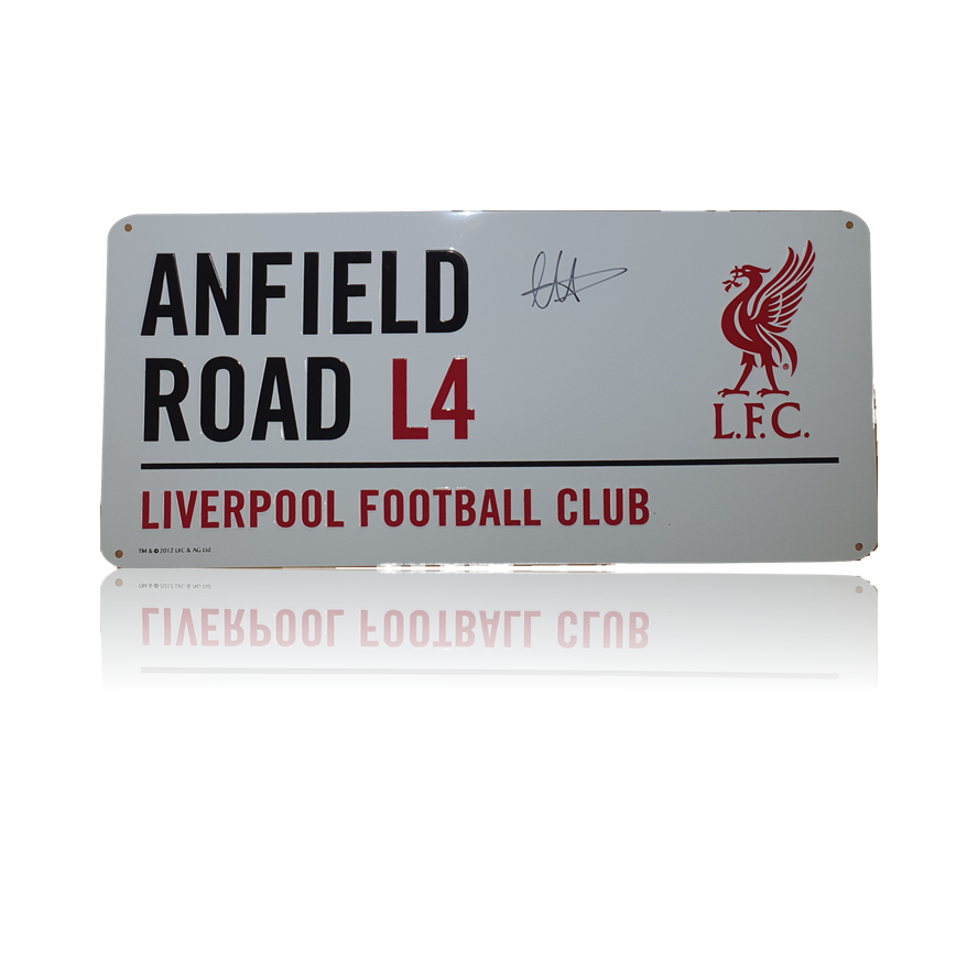 Trent Alexander-Arnold Hand Signed Anfield Road Sign In Deluxe Classic Frame