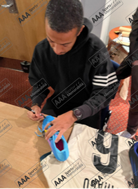 Thiago Alcantara hand signed BLUE Adidas Football Boot