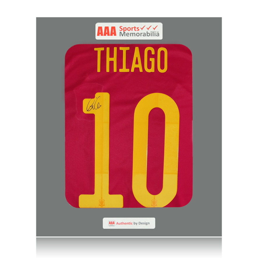 Thiago Alcantara hand signed Spain Home Shirt in AAA Gift Box